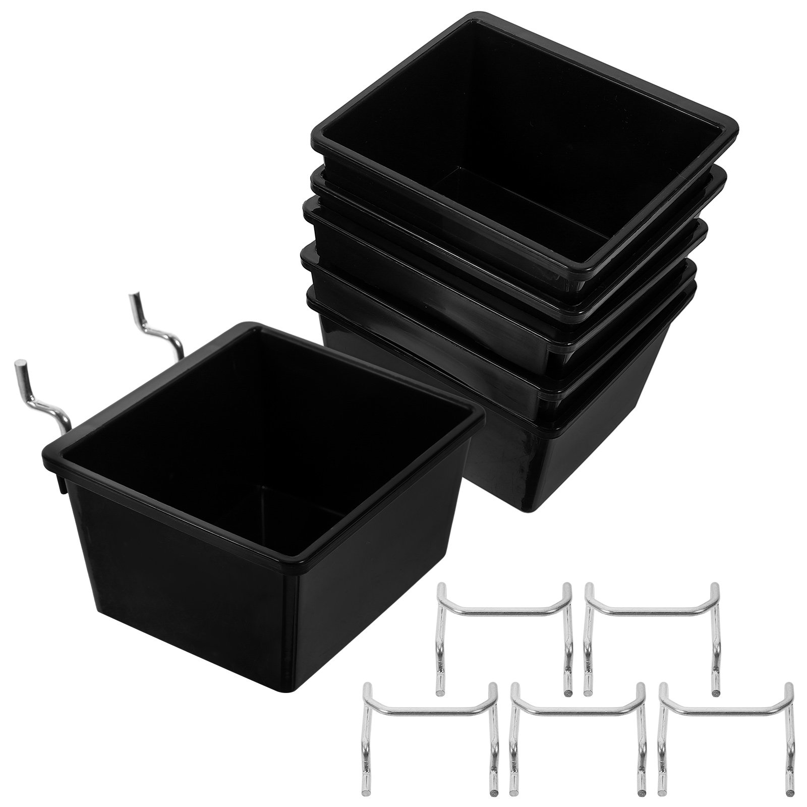 Home Improvement Binford Tools - 6個セット ペグボード用ビン プラスチック製収納バスケット 高耐久ツールオーガナイザー ガレージ ワークショップ