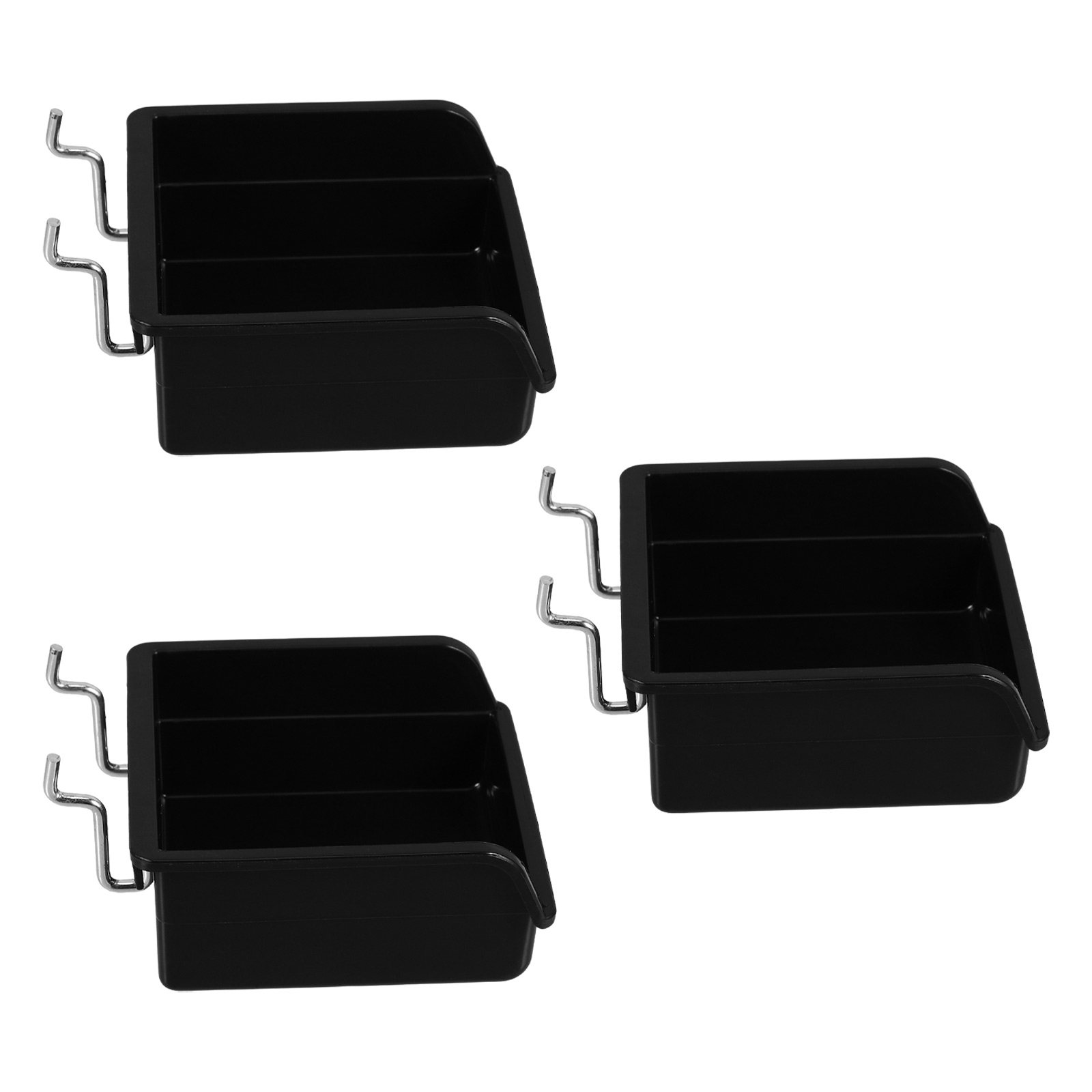 Home Improvement Binford Tools - 3個入り帯電防止厚手プラスチック製ペグボード収納ボックス、ワークショップ、ガレージ、オフィス、家庭用収納に最適な頑丈なツールオーガナイザー