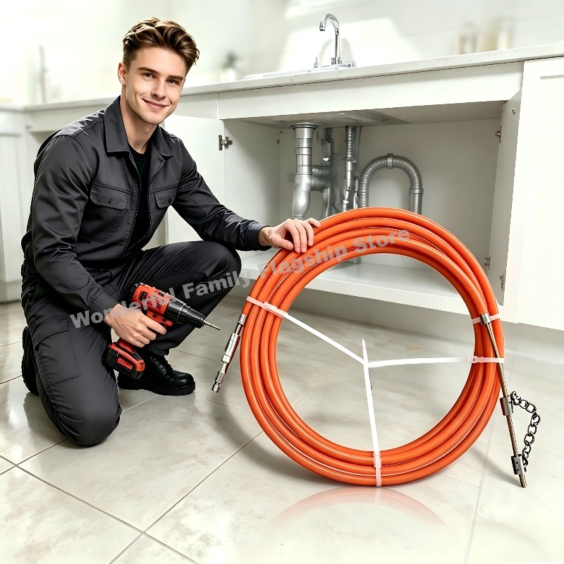 Plumbing Snake Drain - フレキシブルドレンオーガー配管用スネークツールセット - 65Mnスプリングスチール六角シャンク詰まり除去ツール（シンクおよび下水道管の詰まり除去用）
