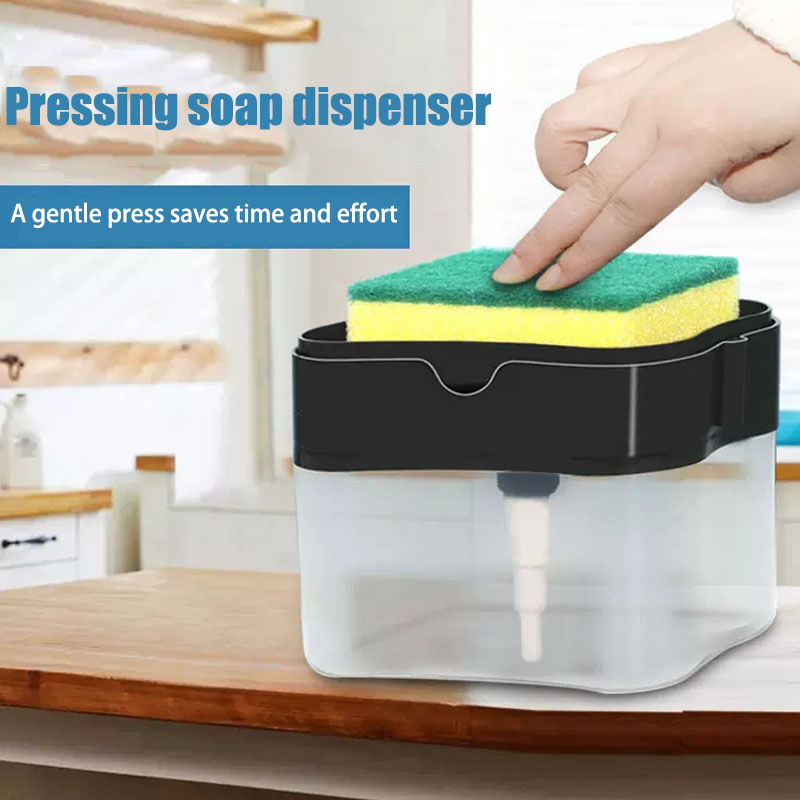 Home Improvement Retailers - 液体石鹸ディスペンサー キッチンシンク スポンジプレス器具 キッチンアクセサリー ディスペンサー 洗剤ディッシュフィクスチャー