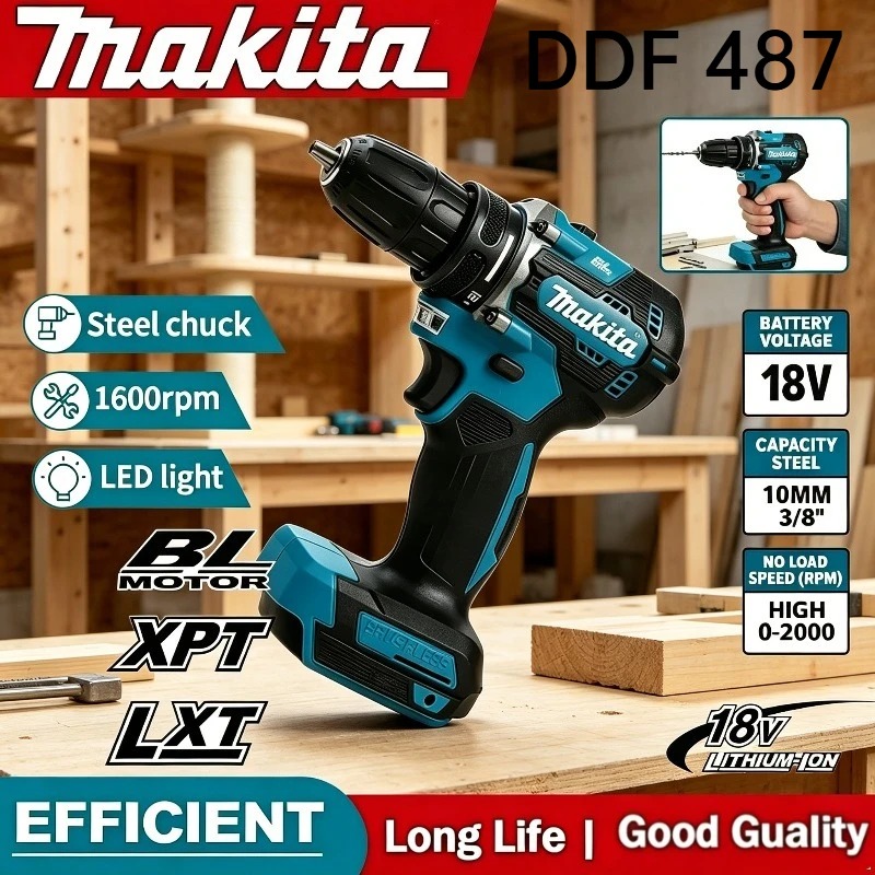 マキタ DDF487 18V ブラシレスコードレスドリルドラ - Makita Drill Ddf484 のレビューと価格
