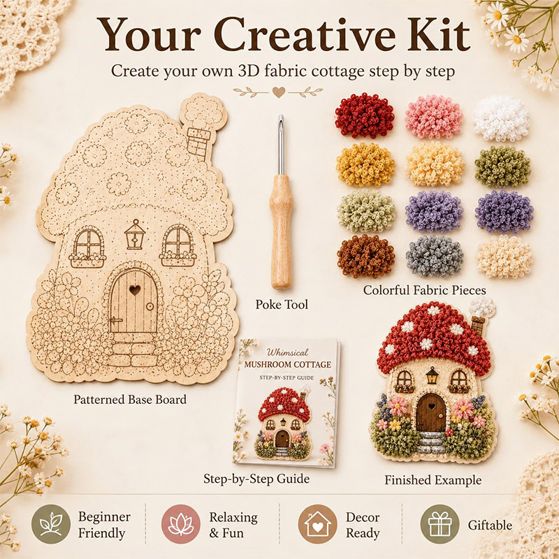 3Dマッシュルームハウス ポケアート DIYキット 布製パン - Home Improvement Supplies のレビューと価格