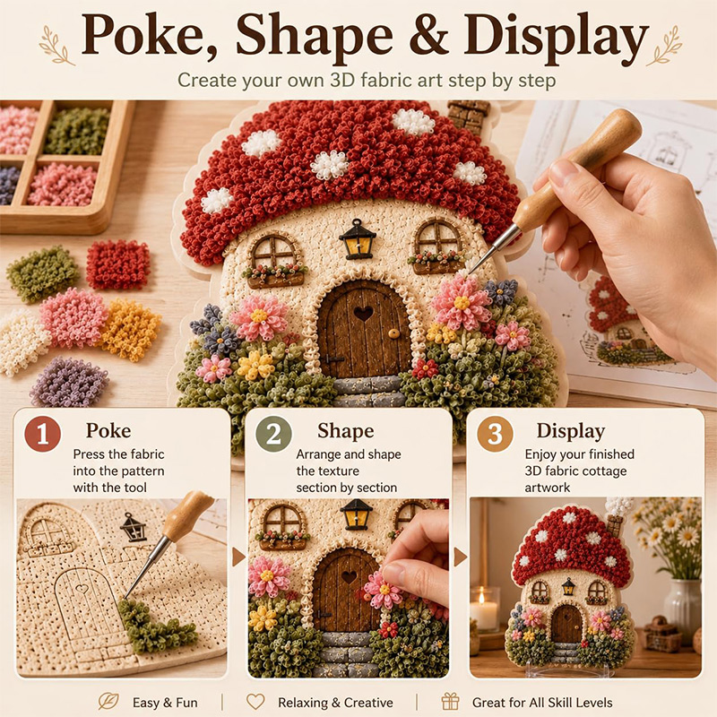 3Dマッシュルームハウス ポケアート DIYキット 布製パン - Home Improvement Supplies のレビューと価格