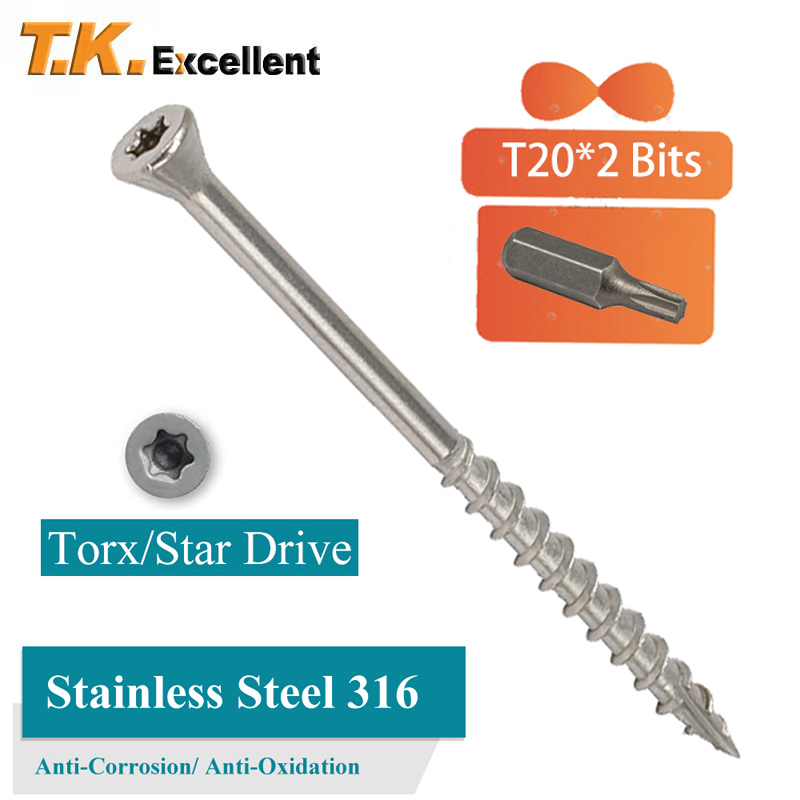 ステンレス鋼トルクス木ねじ、マリンデッキねじ、防錆316、4 - Deck Screw Stainless のレビューと価格