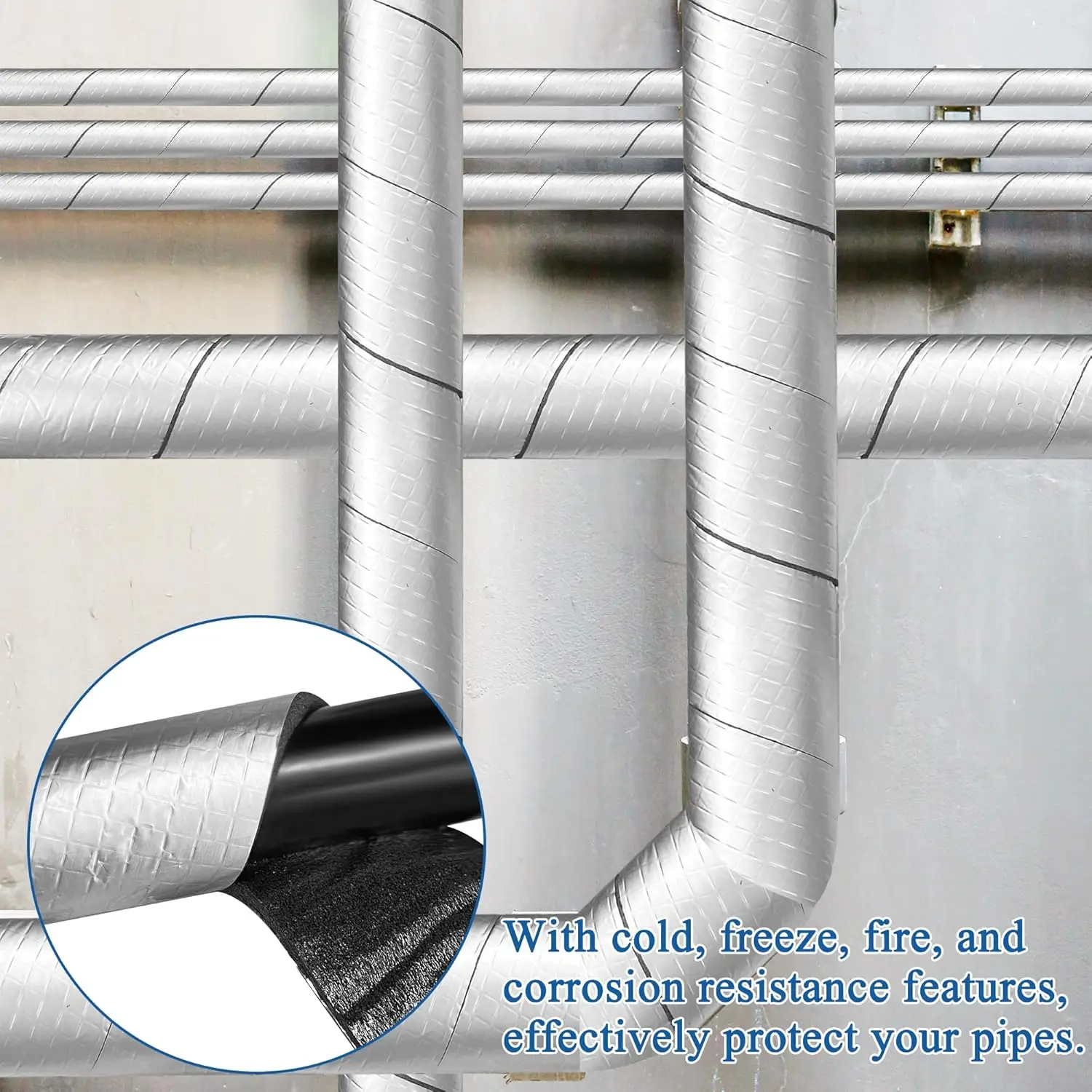 1-5 ロールアルミ箔フォームパイプ断熱テープ自己粘着性屋外 - Pipe Insulation Foam のレビューと価格